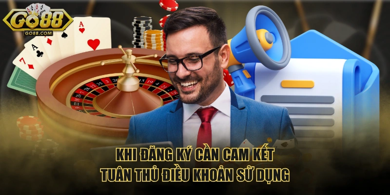 Khi đăng ký cần cam kết tuân thủ điều khoản sử dụng